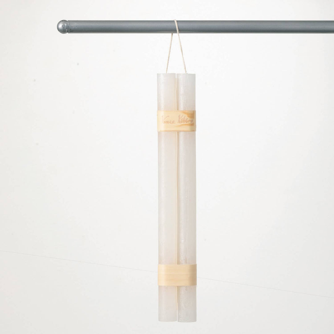 WHITE HANGING TAPER CANDLES