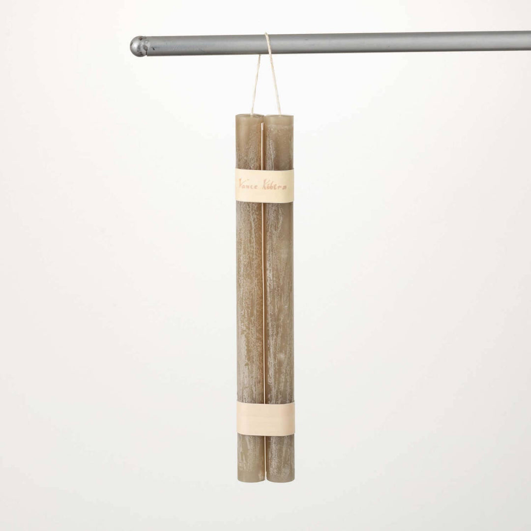DARK TAUPE HANGING TAPER CANDLES