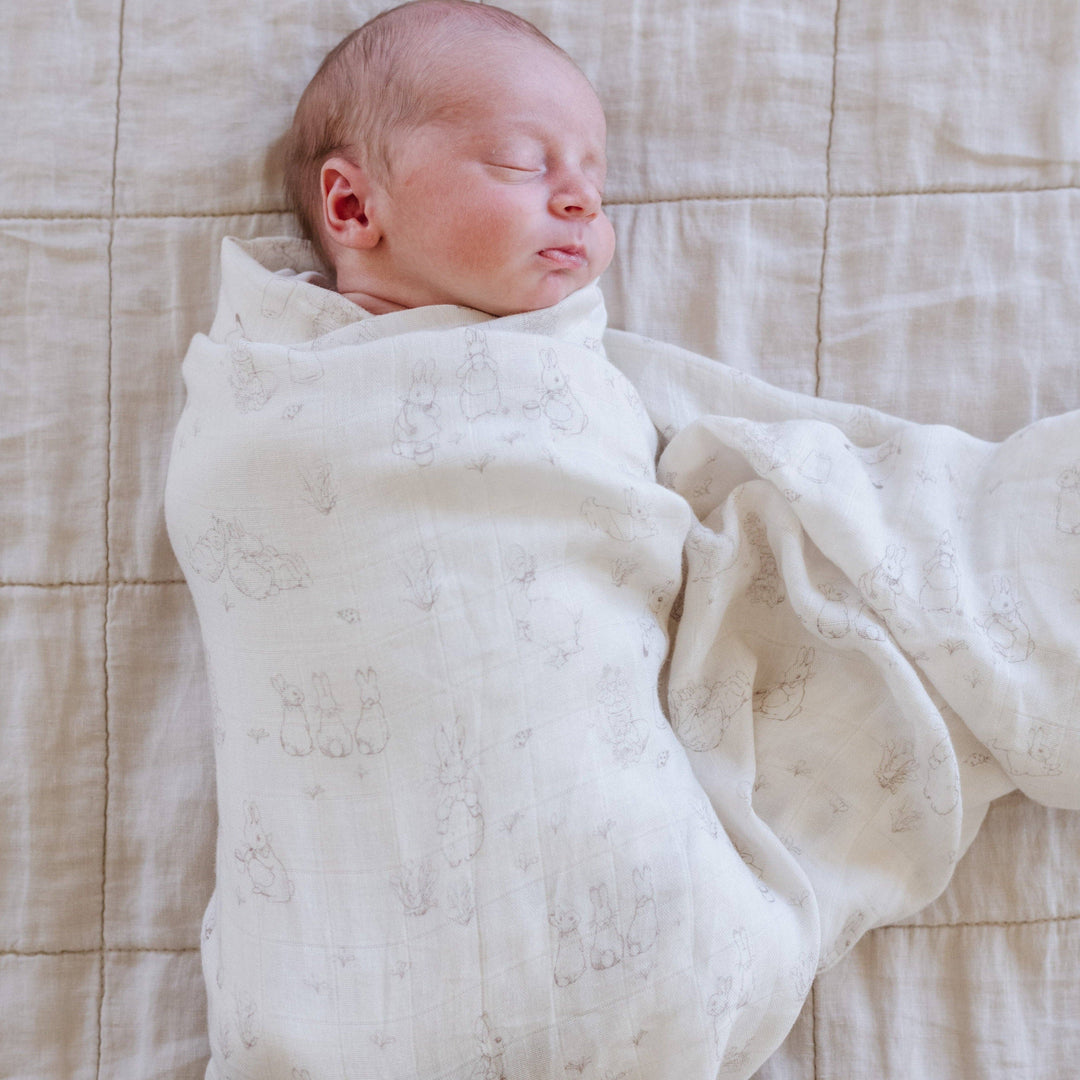 PETER RABBIT™ BAMBOO RAYON MUSLIN 2-PACK SWADDLES