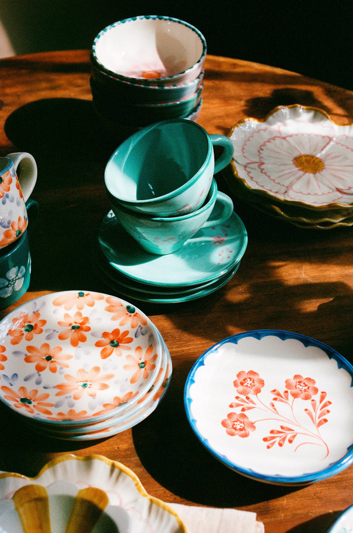 Hand Painted Ceramic Oval Cup