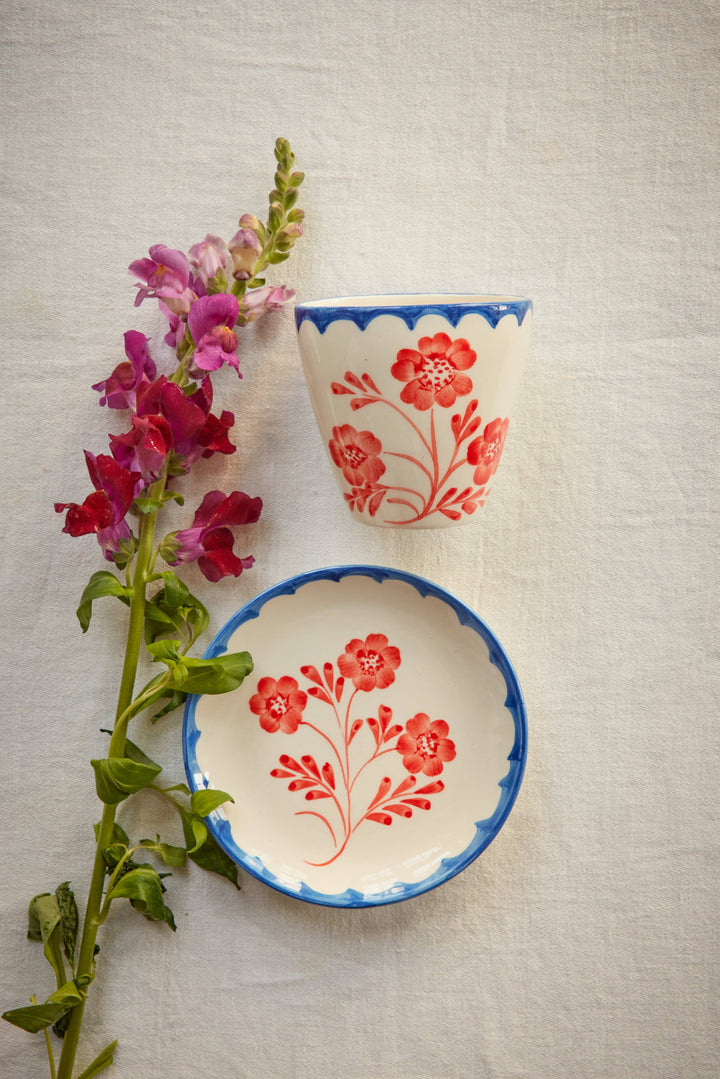 Hand Painted Ceramic Oval Cup