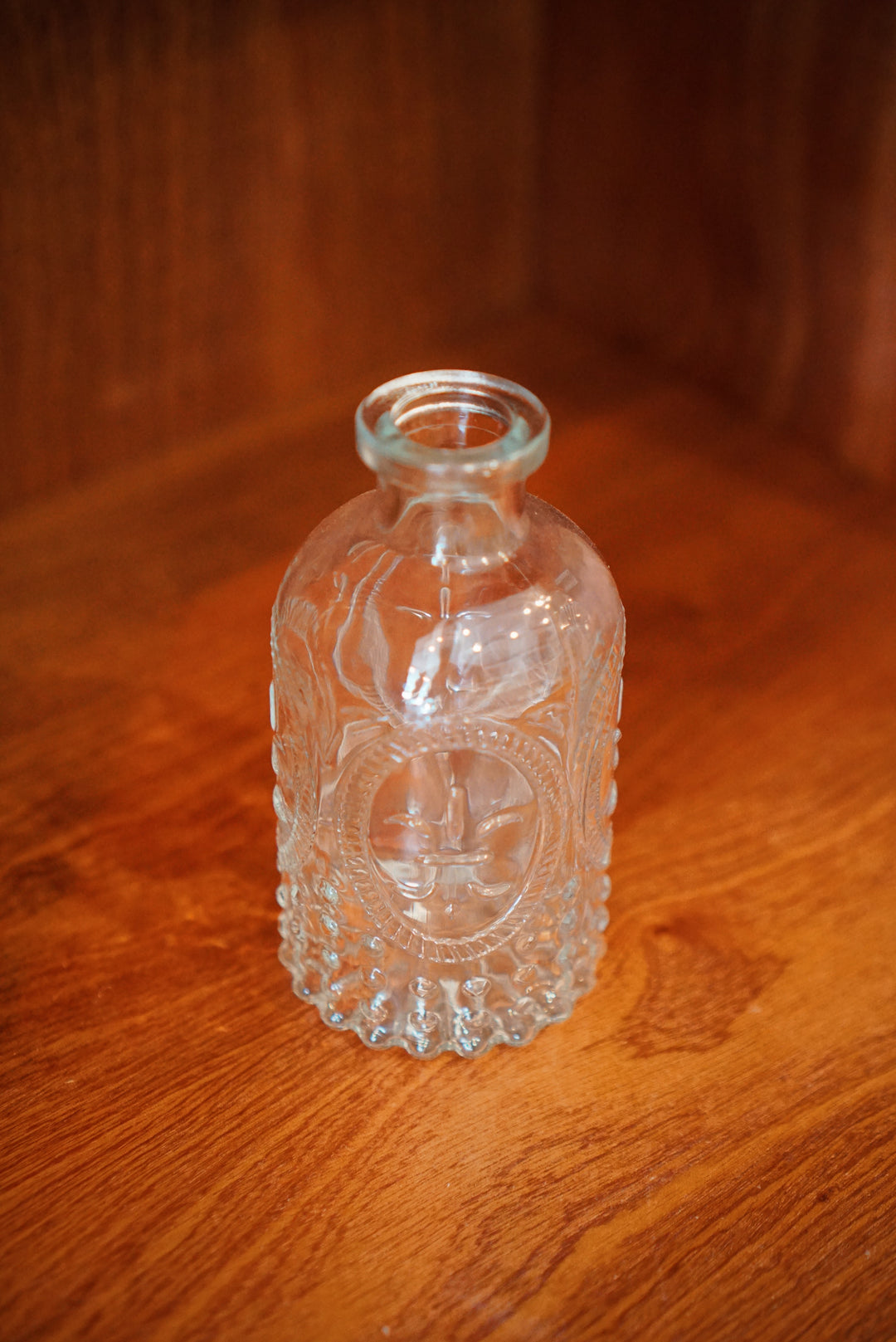Fleur De Lis Glass Bottle