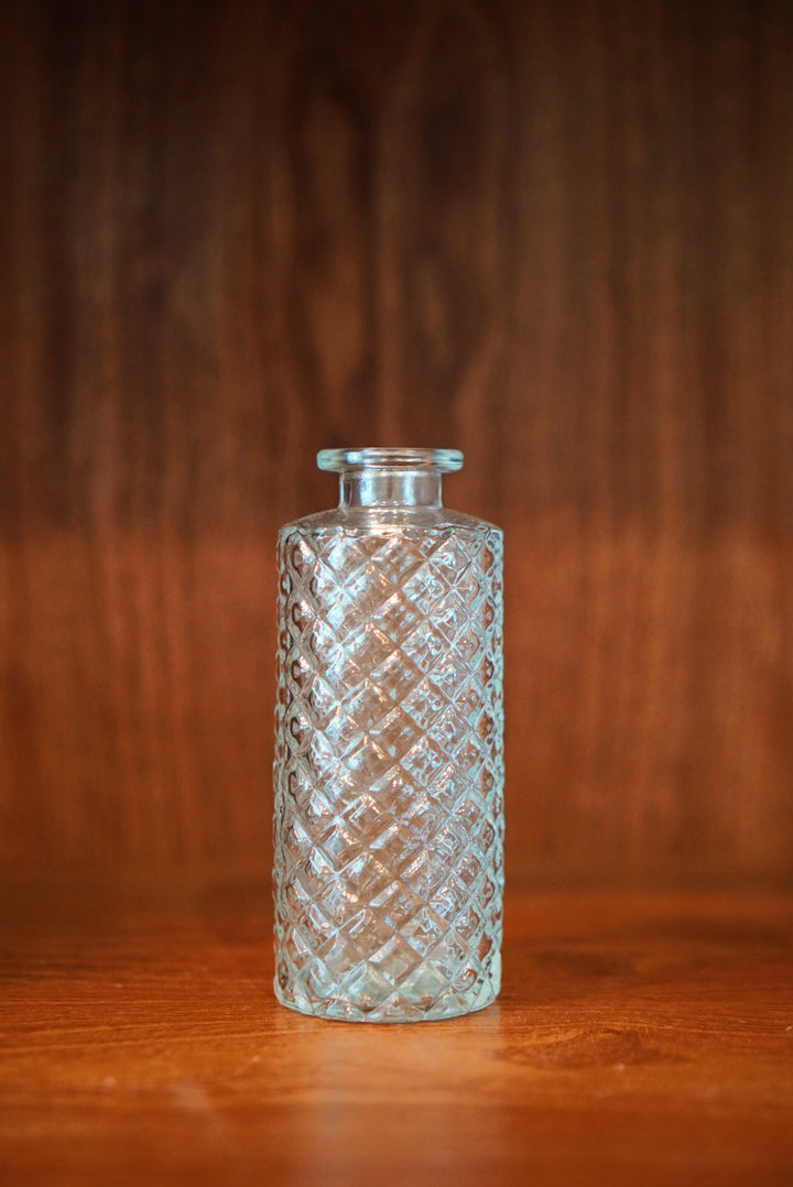 Diamond-Cut Cylinder Vase