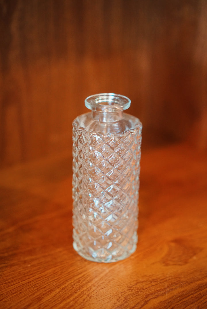 Diamond-Cut Cylinder Vase