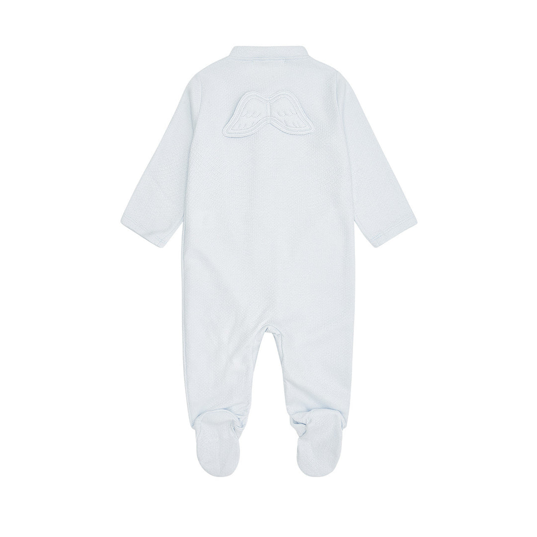 ANGEL WING POINTELLE SLEEPSUIT IN BLUE
