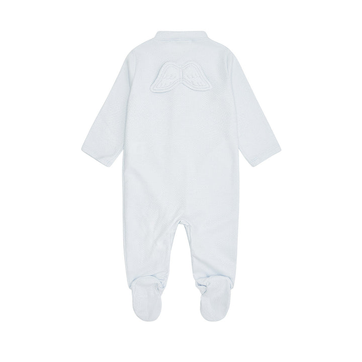 ANGEL WING POINTELLE SLEEPSUIT IN BLUE