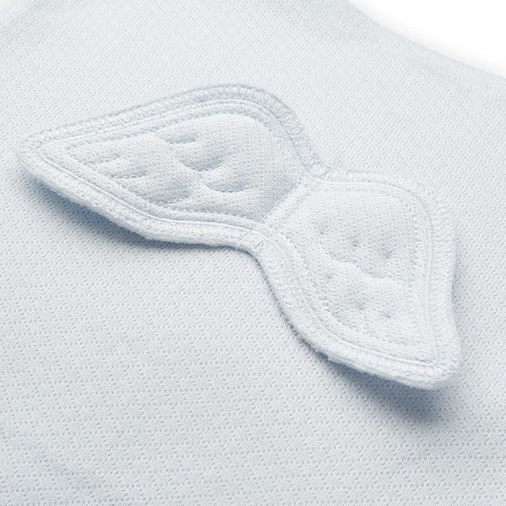 ANGEL WING POINTELLE SLEEPSUIT IN BLUE