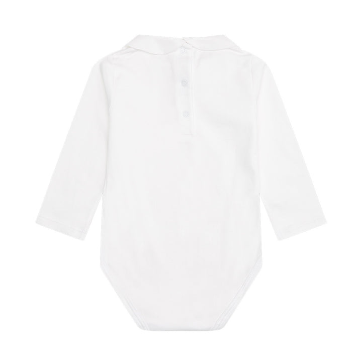 BYRD PETER PAN COLLAR ONESIE WITH HOME SWEET HOME EMBROIDERY