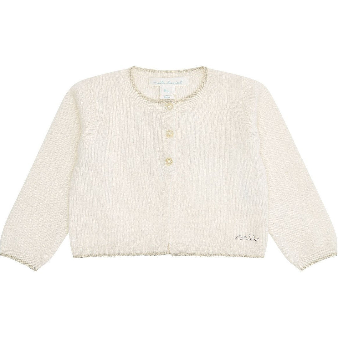 BRIONY CASHMERE ANGEL WING CARDIGAN IN IVORY