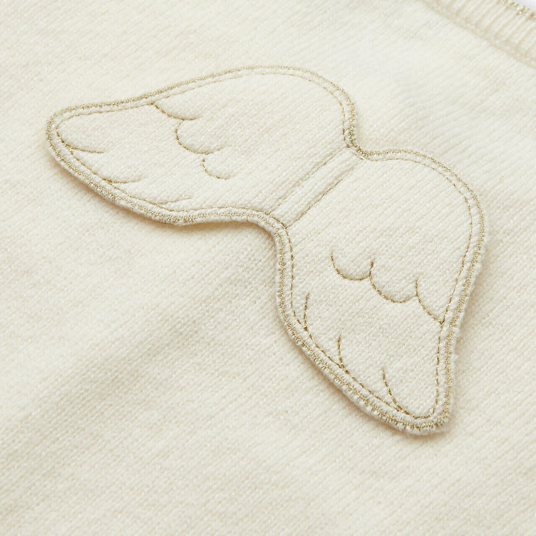 BRIONY CASHMERE ANGEL WING CARDIGAN IN IVORY